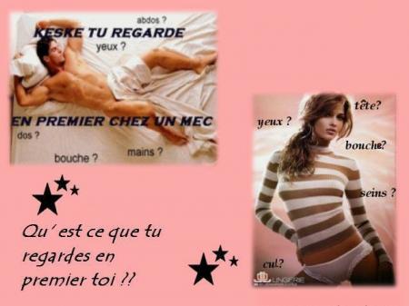 Qu'est ce que tu regardes en premier toi??
